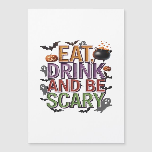 Eat Drink And Be Scary Halloween Party Spooky Desi (Front)