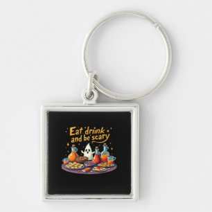 Eat Drink And Be Scary Halloween Spooky Fun For Ha Keychain