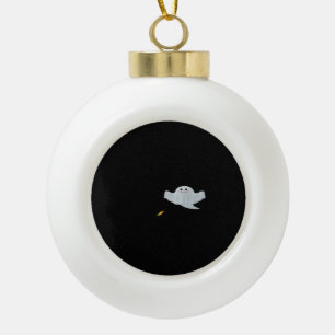 Eat Drink And Be Scary Halloween Trendy Casual Ceramic Ball Christmas Ornament