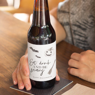 Eat Drink And Be Scary Happy Halloween Beer Bottle Label