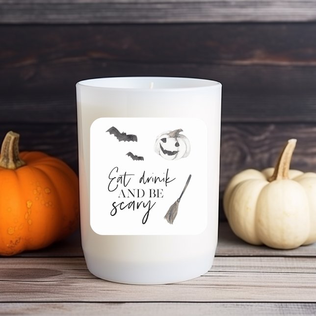 Eat Drink And Be Scary | Happy Halloween Square Sticker (Creator Uploaded)