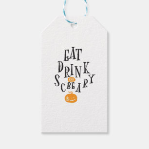 Eat Drink And Be Scary Happy Halloween Vintage Coo Gift Tags