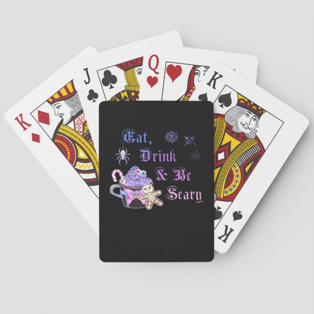 Eat Drink And Be Scary Hexmas Cool Unique Playing Cards (Back)