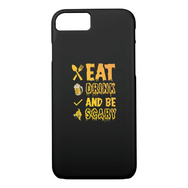 Eat Drink And Be Scary I Halloween Retro Classic Case-Mate iPhone Case (Back)
