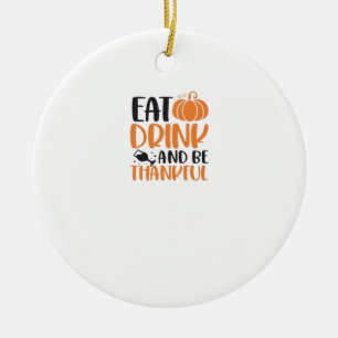 Eat Drink And Be Scary Minimal Clean Ceramic Ornament