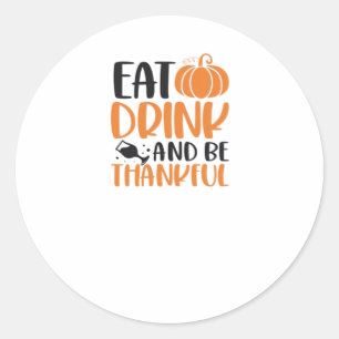 Eat Drink And Be Scary Minimal Clean Classic Round Sticker