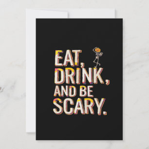 Eat Drink And Be Scary Minimal Clean Holiday Card