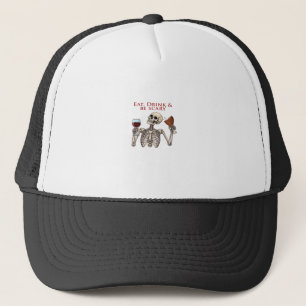 Eat Drink And Be Scary Minimal Clean Trucker Hat