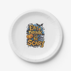 Eat, Drink, and Be Scary Paper Plate