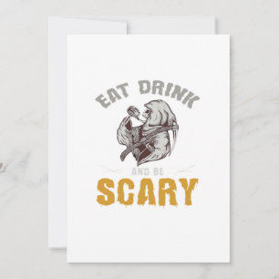 Eat Drink And Be Scary Reaper Minimal Clean Holiday Card
