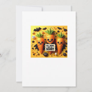 Eat Drink And Be Scary Retro Classic Holiday Card