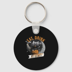 Eat Drink And Be Scary Retro Classic Keychain