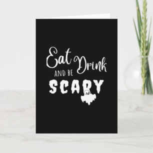 Eat Drink And Be Scary Retro Graphic Card