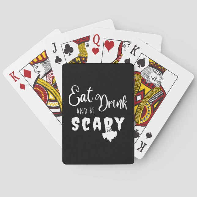 Eat Drink And Be Scary Retro Graphic Playing Cards (Back)