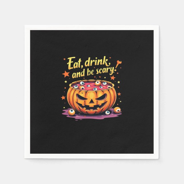 Eat, Drink, and Be Scary Scary Movie Night Hallowe Napkin (Front)