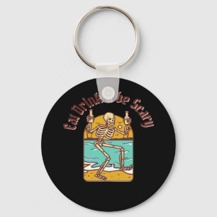 Eat Drink And Be Scary Simple Clean Keychain