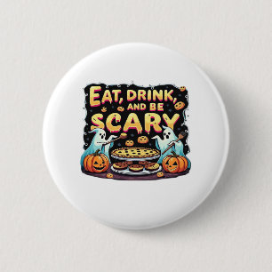 Eat Drink And Be Scary Spooky Bakery Halloween Coo 2 Inch Round Button