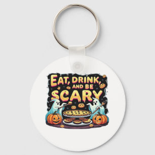 Eat Drink And Be Scary Spooky Bakery Halloween Coo Keychain