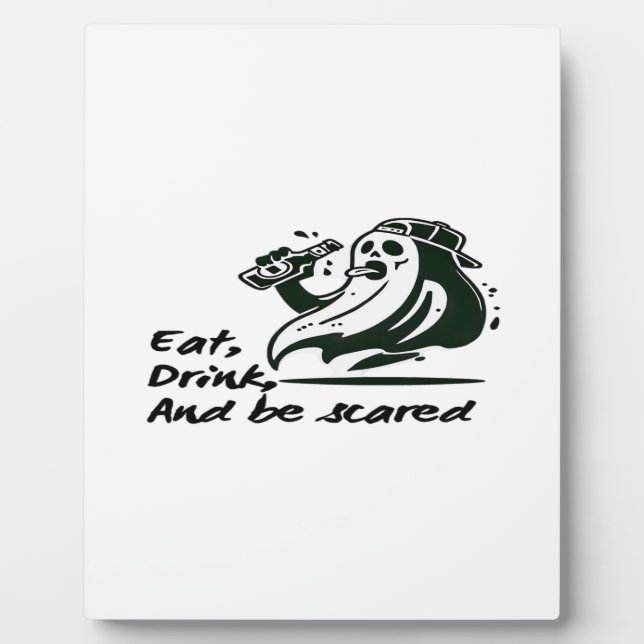Eat Drink And Be Scary Spooky Club Cool Unique Plaque (Front)