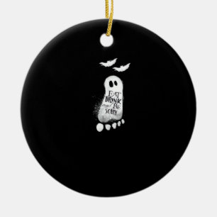 Eat Drink And Be Scary Trendy Graphic Ceramic Ornament