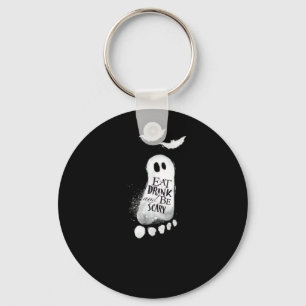 Eat Drink And Be Scary Trendy Graphic Keychain