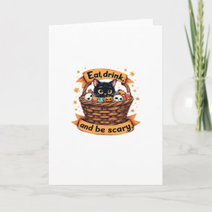 Eat Drink And Be Scary Trick Or Treat Basket Hallo Card