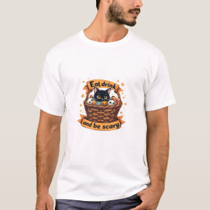 Eat Drink And Be Scary Trick Or Treat Basket Hallo T-Shirt