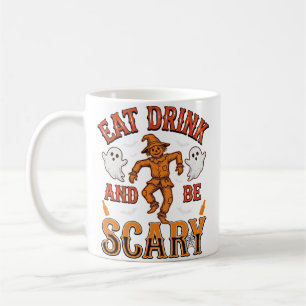 Eat Drink And Be Scary Vintage Halloween Shirt Des Coffee Mug