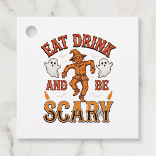 Eat Drink And Be Scary Vintage Halloween Shirt Des Favour Tags
