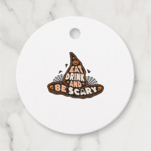 Eat Drink And Be Scary Witch Hat Aesthetic Casual Favour Tags