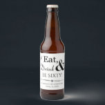 Eat Drink and Be Sixty Throwback 60th Birthday Beer Bottle Label<br><div class="desc">It's going to be a heck of a 60th birthday party so dress up your beer bottles with this funky retro Eat,  Drink & Be Sixty! beverage stickers. Matching party supplies available.</div>
