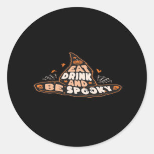 Eat Drink And Be Spooky Essential Vintage Style Classic Round Sticker