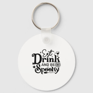 Eat Drink And Be Spooky Retro Classic Keychain