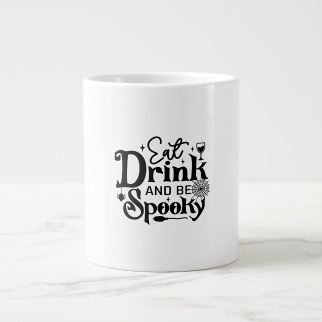 Eat Drink And Be Spooky Retro Classic Large Coffee Mug (Front)