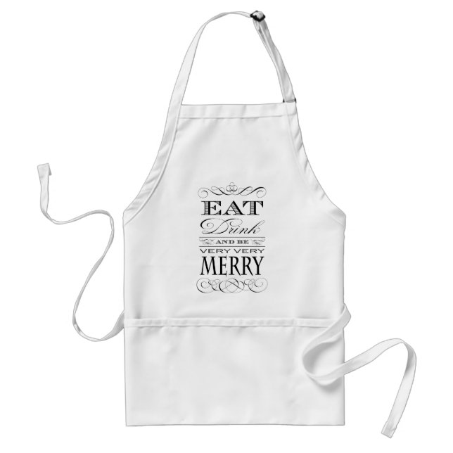 Eat Drink and Be Very Very Merry Elegant Design Standard Apron (Front)