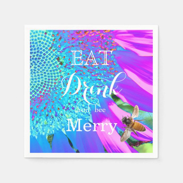 Eat Drink and bee Merry Napkin (Front)