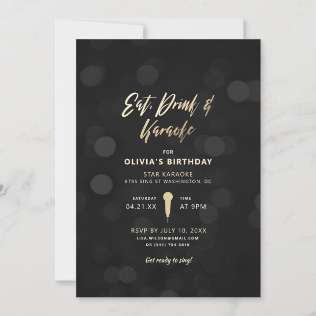 Eat Drink and Karaoke Invitation (Front)