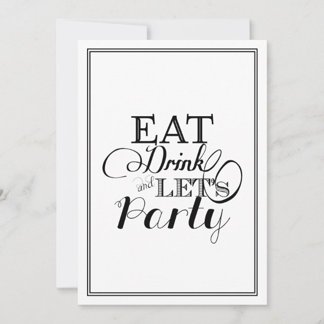 Eat Drink and Let's Party Invitation (Front)