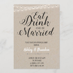 Eat drink and soon to be married invitation