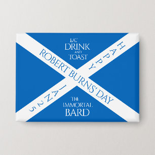 Eat Drink and Toast Robbie Burns Scottish Flag