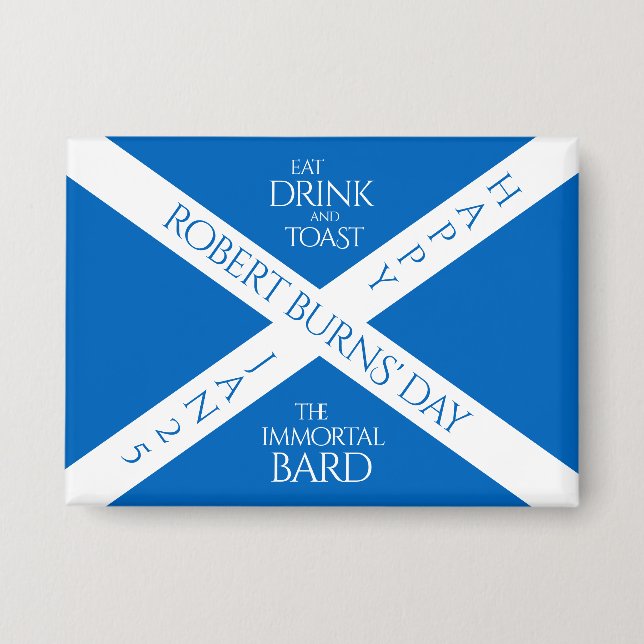 Eat Drink and Toast Robbie Burns Scottish Flag (Front)