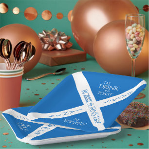 Eat Drink and Toast Robbie Burns Scottish Flag Paper Plate
