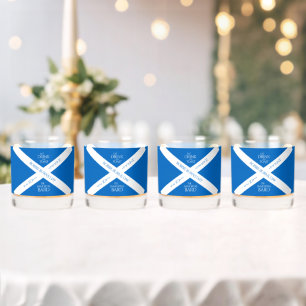 Eat Drink and Toast Robbie Burns Scottish Flag Whiskey Glass