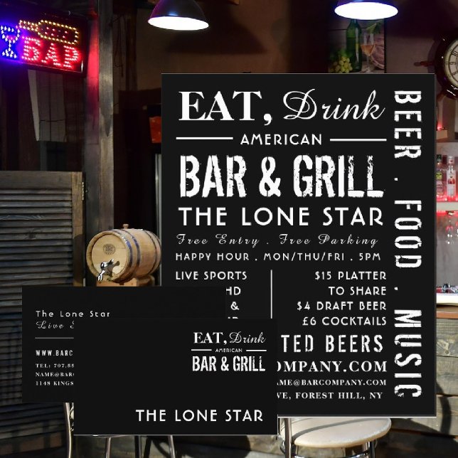 Eat, Drink Bar & Grill, Pub/Brewery Advertising Flyer (Creator Uploaded)