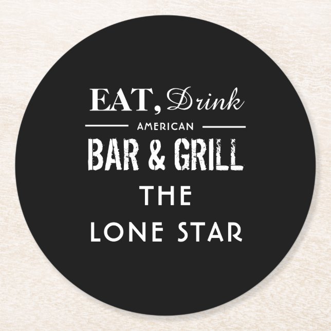 Eat, Drink Bar & Grill, Pub/Brewery Round Paper Coaster (Front)