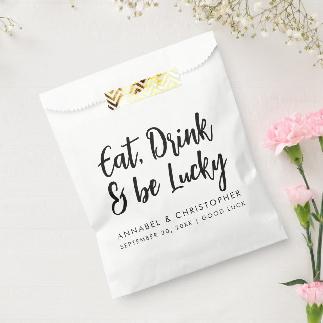 eat drink be lucky casino chips Lottery Ticket Favour Bag (Sealed)