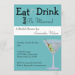 Eat Drink & Be Married Bridal Shower Invitation