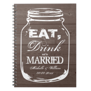 Eat drink be married mason jar wedding guest book
