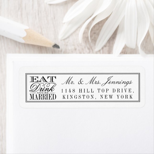 Eat, Drink & Be Married Modern Black/White Wedding (Insitu)
