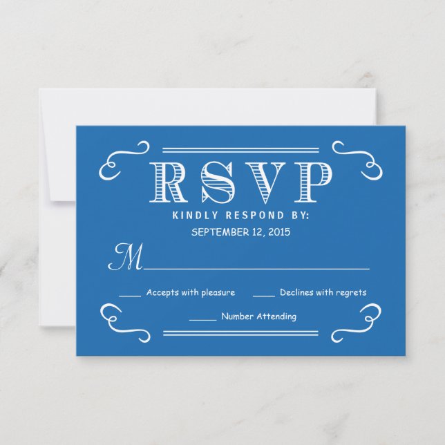 Eat Drink be Married RSVP Pacific Ocean Blue Reply Card (Front)